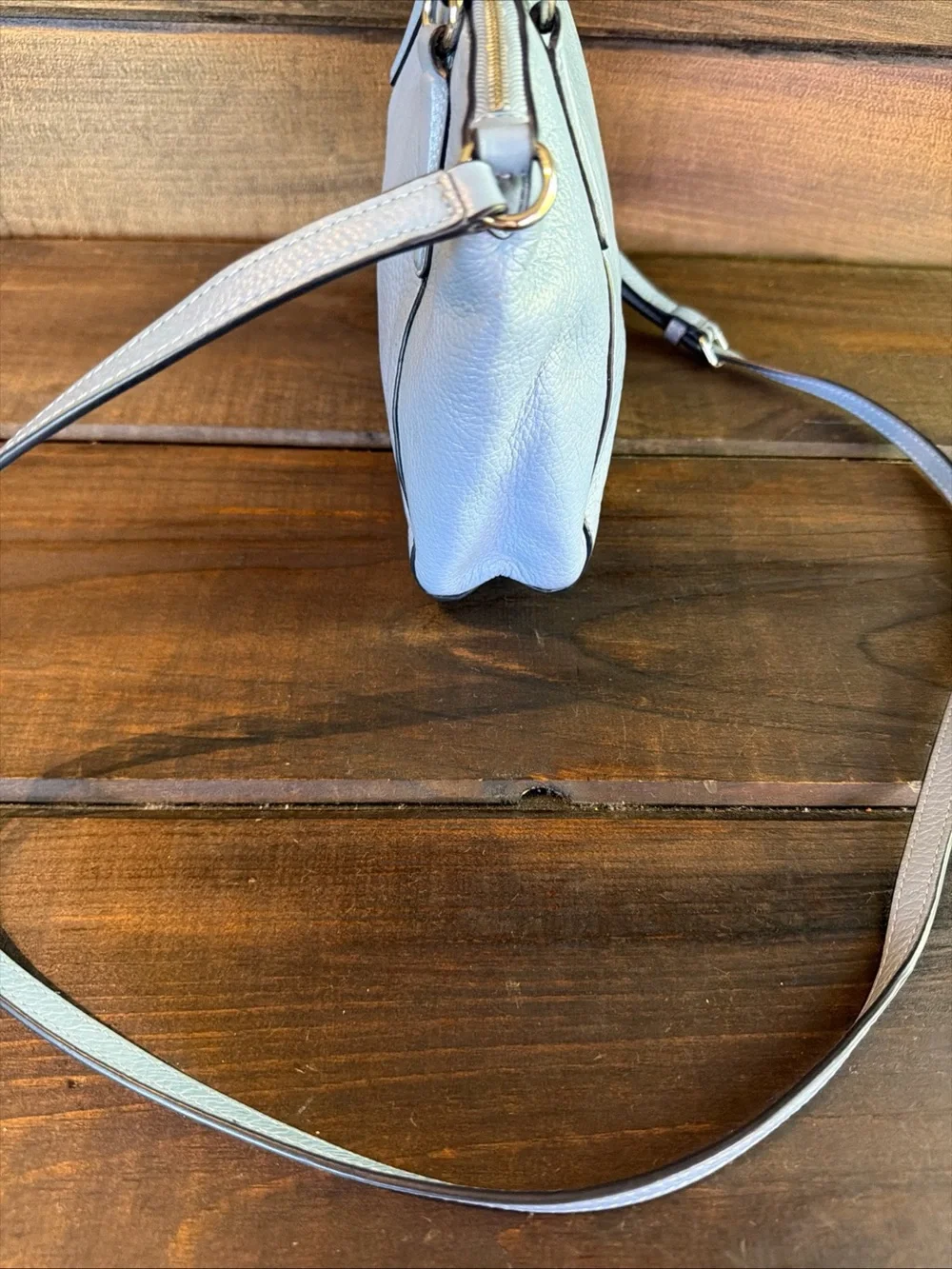 Coach Kelsey Mini Blue Leather Crossbody Satchel